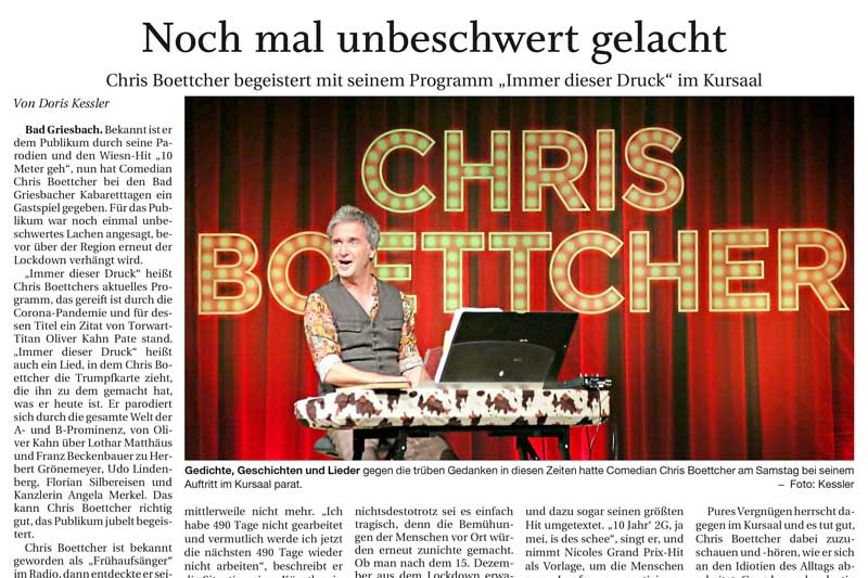 Chris Boettcher - Presse Passauer Neue Presse 21.11.2021
